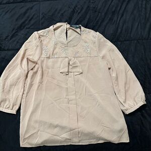 Forever 21 Cream Blouse with Embellishments